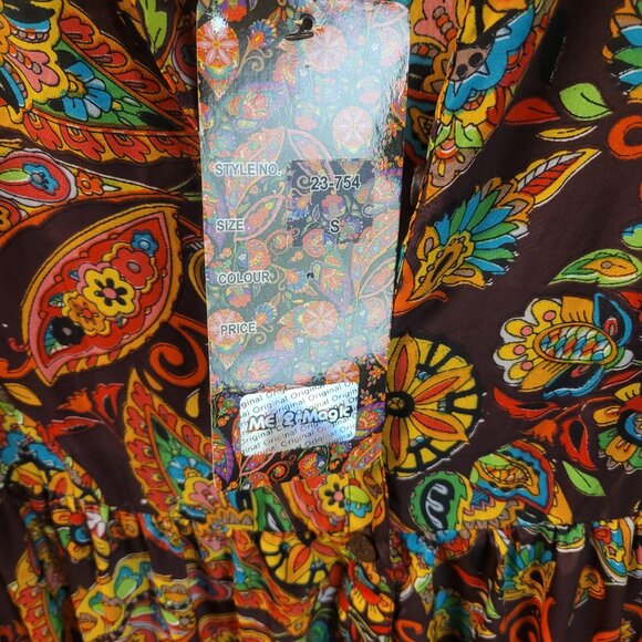 NWT Me 2 Magic Women's Boho Paisley Anthropologie Maxi Peasant Dress Small - Picture 5 of 10